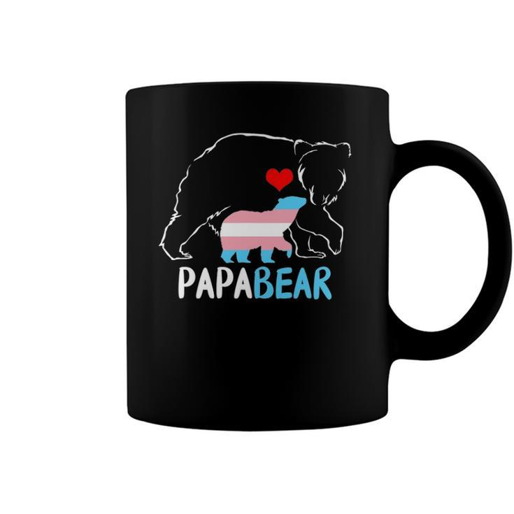 Trans Papa Bear Proud Dad Rainbow Transgender Fathers Day Coffee Mug