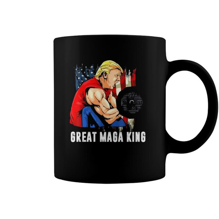 Trump Muscle Old The Great Maga King Ultra Maga Patriotic Flag Us Coffee Mug