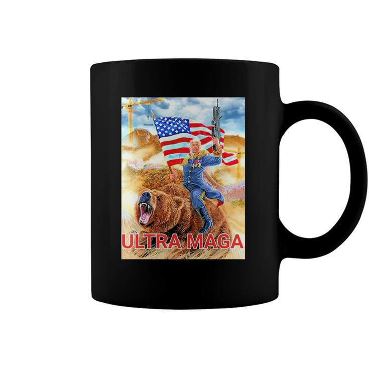 Trump Ultra Maga The Great Maga King Trump Riding Bear Coffee Mug