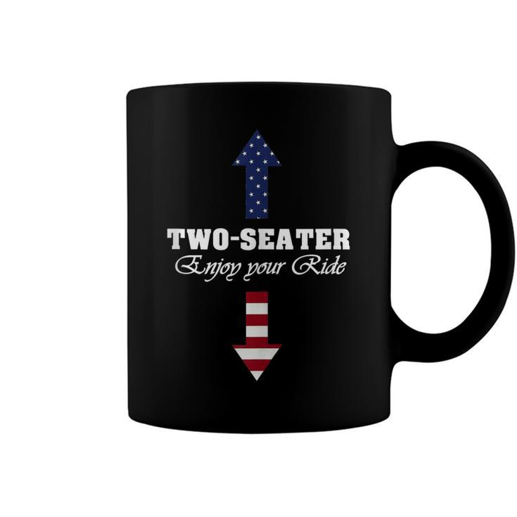 Two Seater Dad Joke American Flag 4Th Of July Motorbiking V2 Coffee Mug