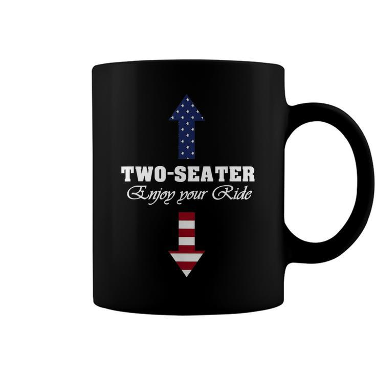 Two Seater Dad Joke American Flag 4Th Of July Motorbiking V2V3 Coffee Mug