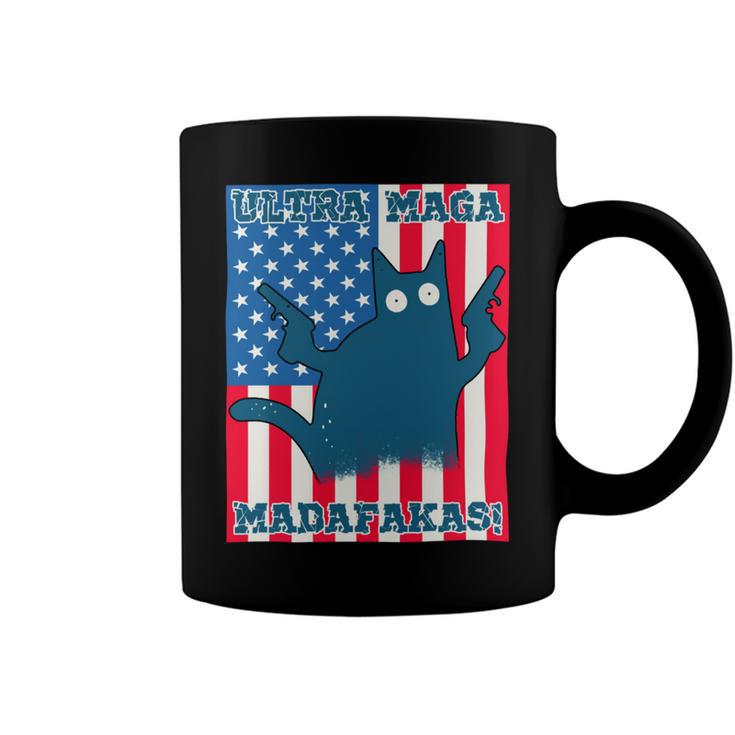 Ultra Maga Madafakas Cat American Flag Coffee Mug