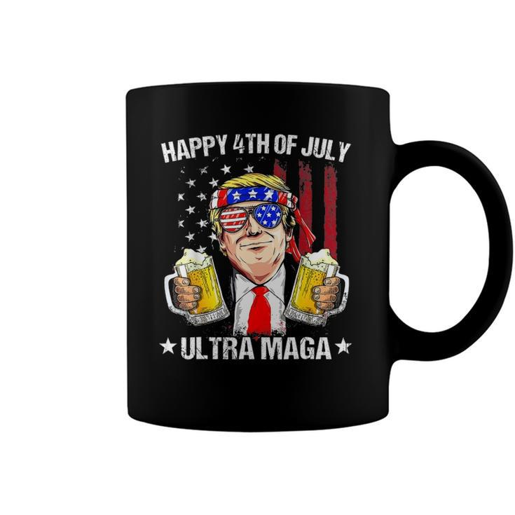 Ultra Maga Proud Pro Trump Happy 4Th Of July American Flag Coffee Mug