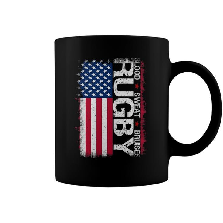Usa Rugby American Flag Distressed Rugby 4Th Of July Gift Coffee Mug