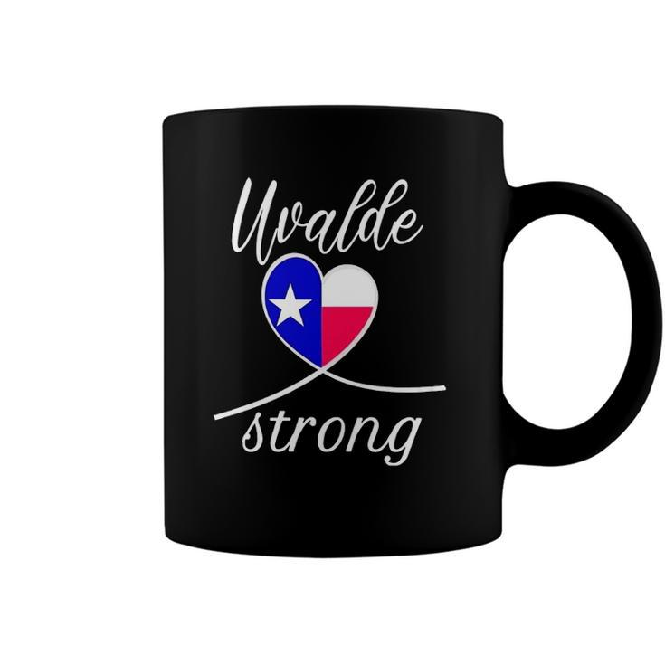 Uvalde Strong Tee End Gun Violence Texan Flag Heart Coffee Mug
