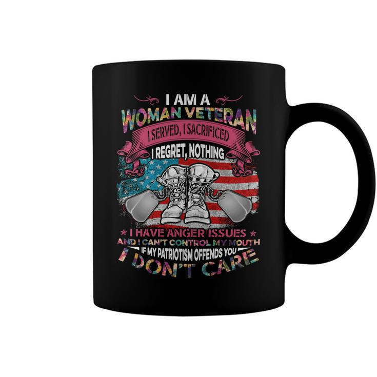 Veteran Veterans Day I Am A Women Veteran I Served I Sacrificed I Regret Nothing Navy Soldier Army Military Coffee Mug