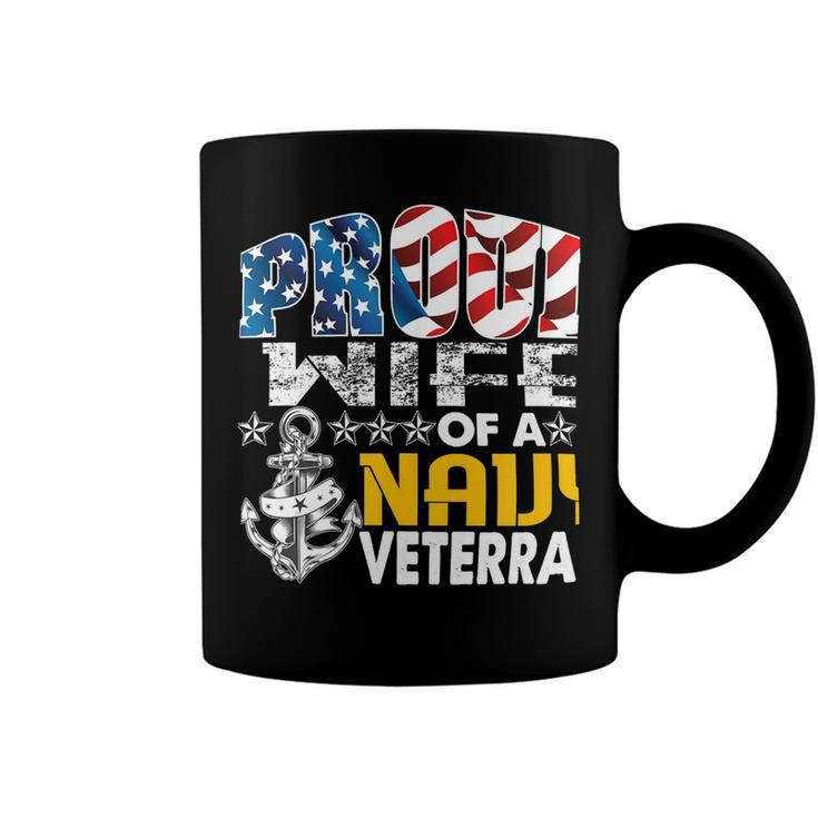 Veteran Veterans Day Proud Wife Of A Navy Veteran Vintage Veterans Day 105 Navy Soldier Army Military Coffee Mug