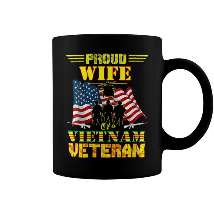 Veteran Veterans Day Womens Proud Wife Of A Vietnam Veteran For 70 Navy Soldier Army Military Coffee Mug