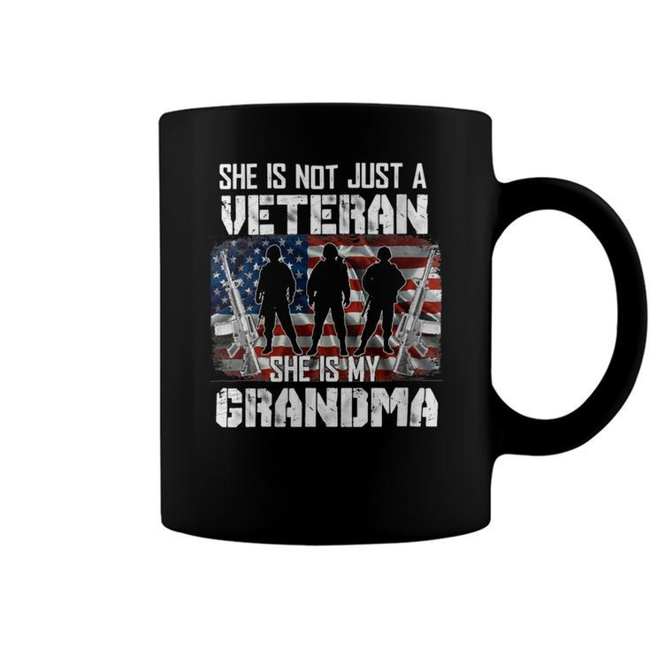 Veteran Womens Veteran She Is My Grandma American Flag Veterans Day 333 Navy Soldier Army Military Coffee Mug