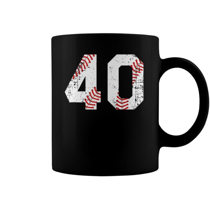 Vintage Baseball 40 Jersey Number Coffee Mug