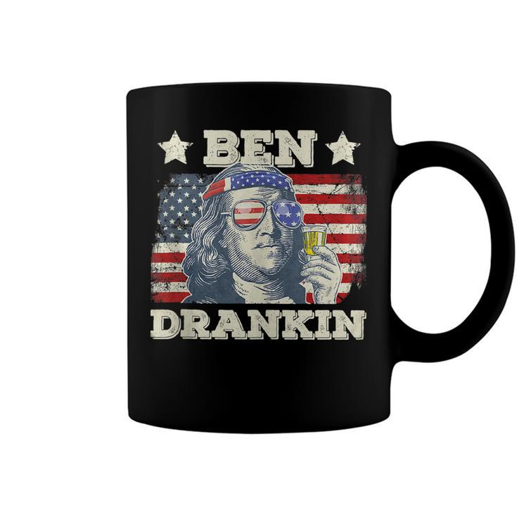Vintage Ben Drankin 4Th Of July Benjamin Usa Flag   Coffee Mug