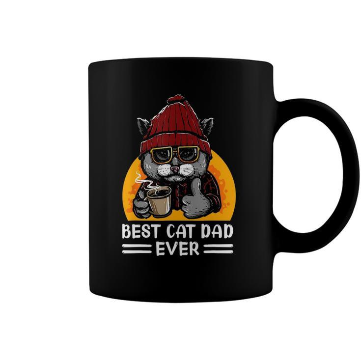 Vintage Best Funny Cat Father Dad Ever Cat Daddy Fathers Day Coffee Mug