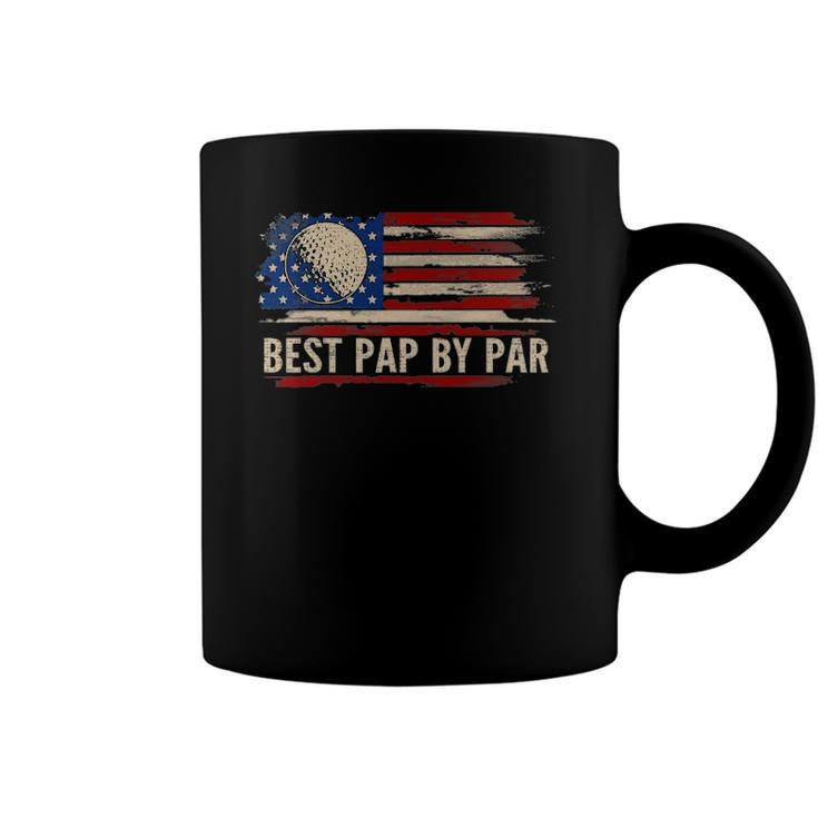 Vintage Best Pap By Par American Flag Golf Golfer Gift Coffee Mug