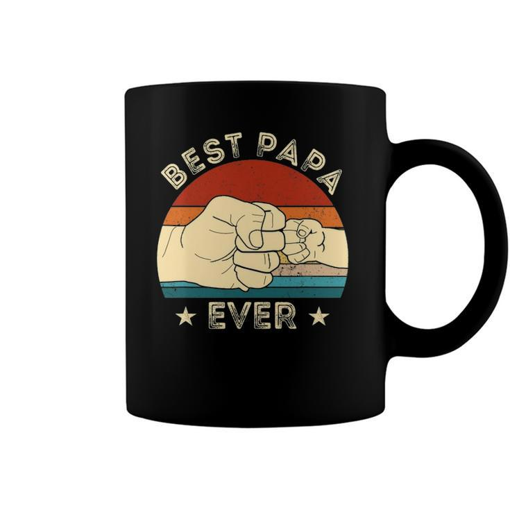Vintage Best Papa Ever Fist Bump Funny Grandpa Fathers Day Coffee Mug
