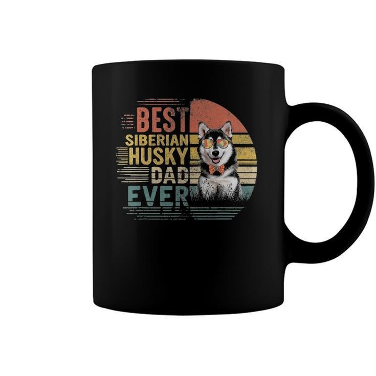 Vintage Fathers Day Retro Best Siberian Husky Dad Ever Coffee Mug