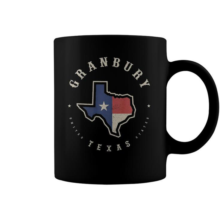 Vintage Granbury Texas State Flag Map Souvenir Gift  Coffee Mug