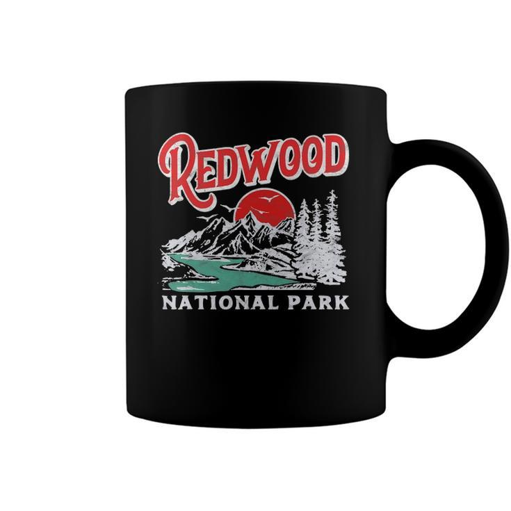 Vintage Redwood National Park Distressed 80S Mountains Coffee Mug