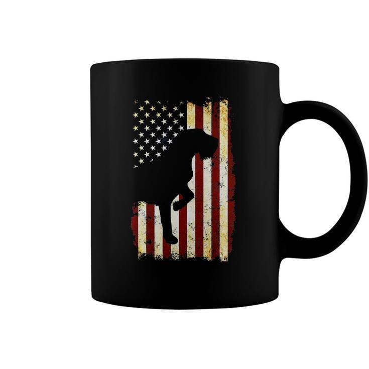 Wirehaired Pointing Griffon Silhouette American Flag Coffee Mug