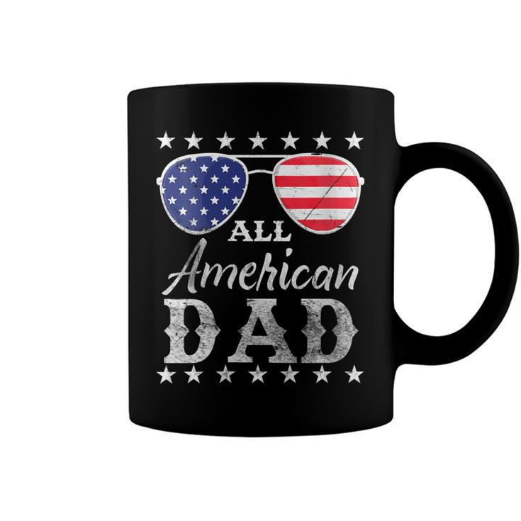 Womens All American Dad Fathers Men Patriotic 4Th Of July  Coffee Mug