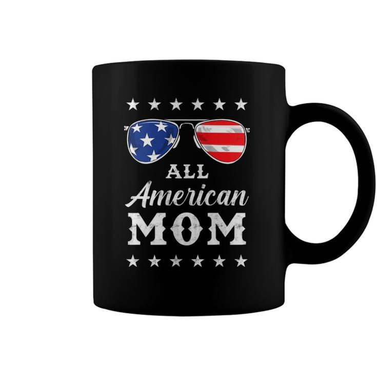 Womens All American Mom Us Flag Sunglasses 4Th Of July  Coffee Mug