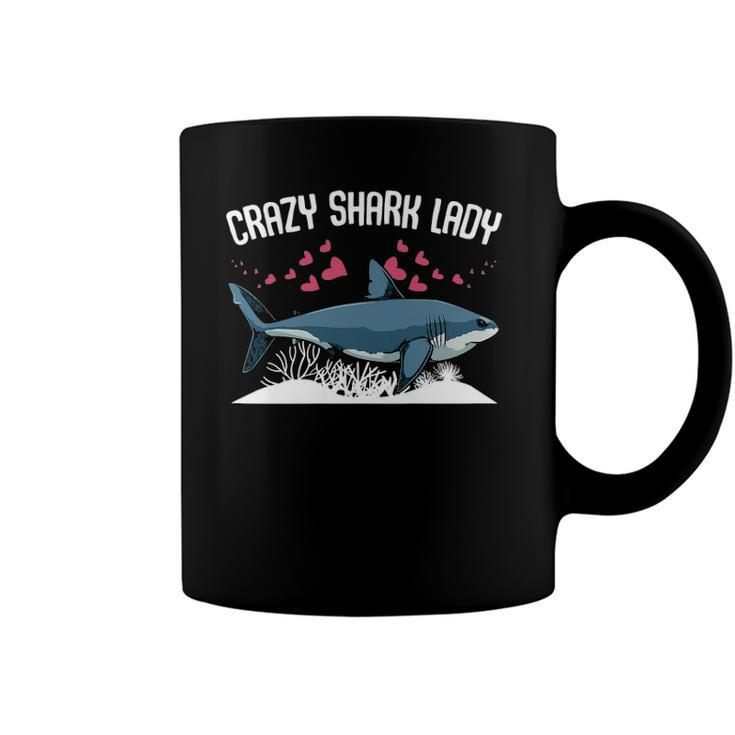 Womens Crazy Shark Lady Animal Ocean Scuba Diving Funny Week Coffee Mug