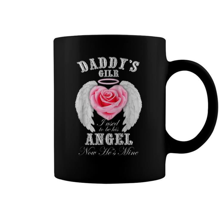 Womens Daddys Girl I Used To Be His Angel Now Hes Mine  Back  Raglan Baseball Tee Coffee Mug