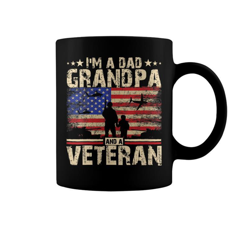 Womens Fathers Day | 4Th Of July | Im A Dad Grandpa And A Veteran  Coffee Mug