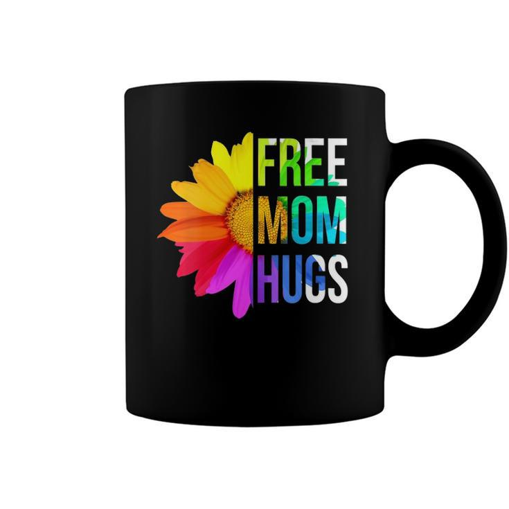 Womens Free Mom Hugs Gay Pride Lgbt Daisy Rainbow Flower Hippie Coffee Mug
