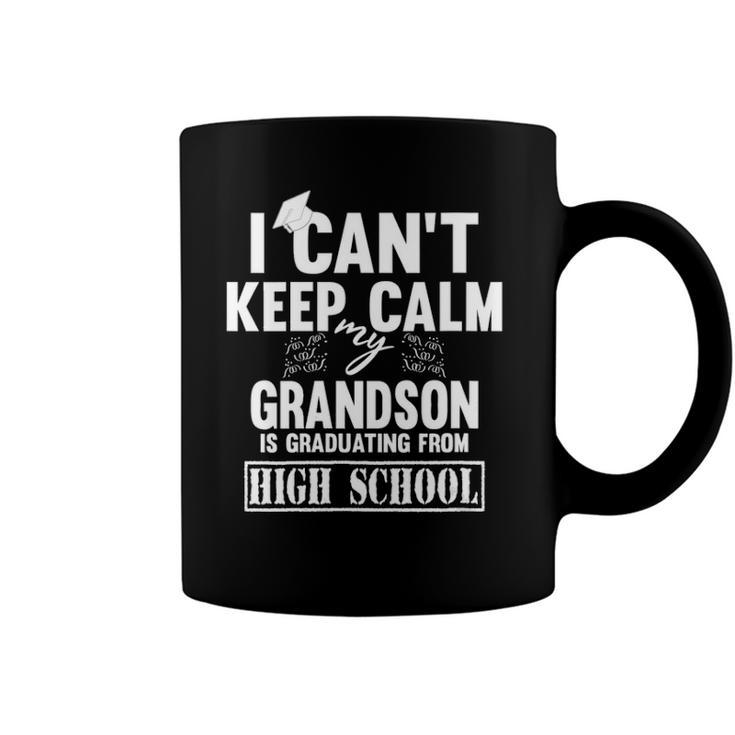 Womens I Cant Keep Calm My Grandson Is Graduating From High School V Neck Coffee Mug