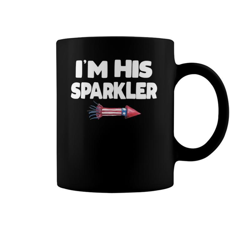 Womens Im His Sparkler Fireworks Couple Matching 4Th Of July Gift Coffee Mug