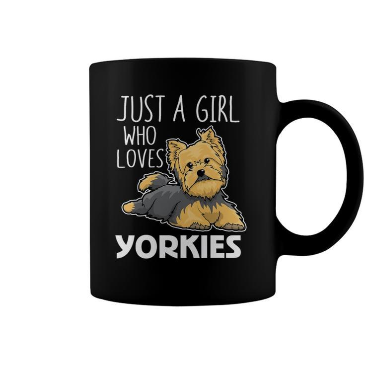 Womens Just A Girl Who Loves Yorkies Funny Yorkshire Terrier Gift  Coffee Mug