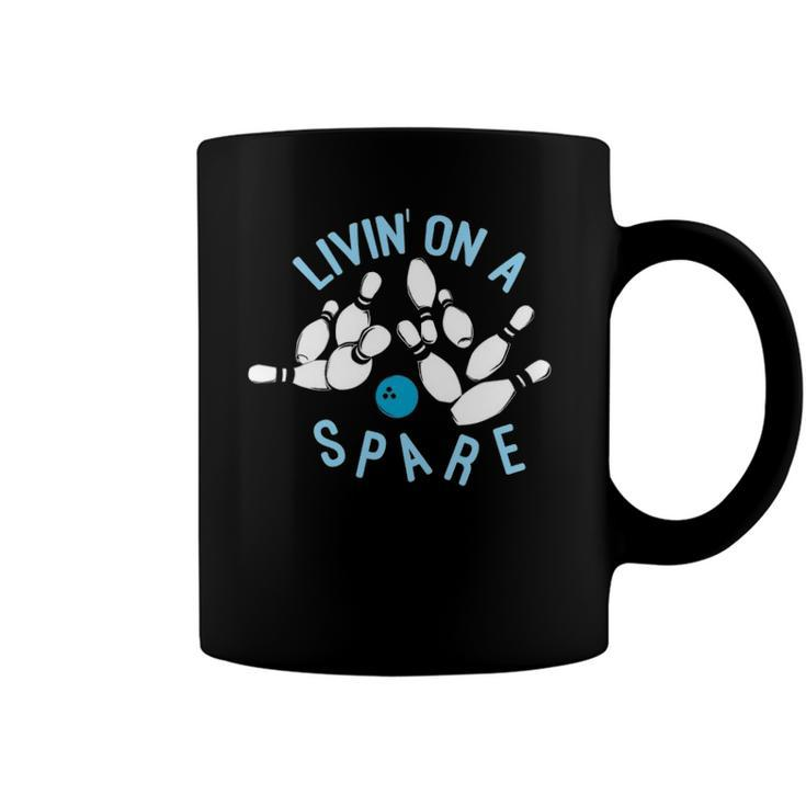Womens Livin On A Spare Funny Bowler & Bowling  Coffee Mug