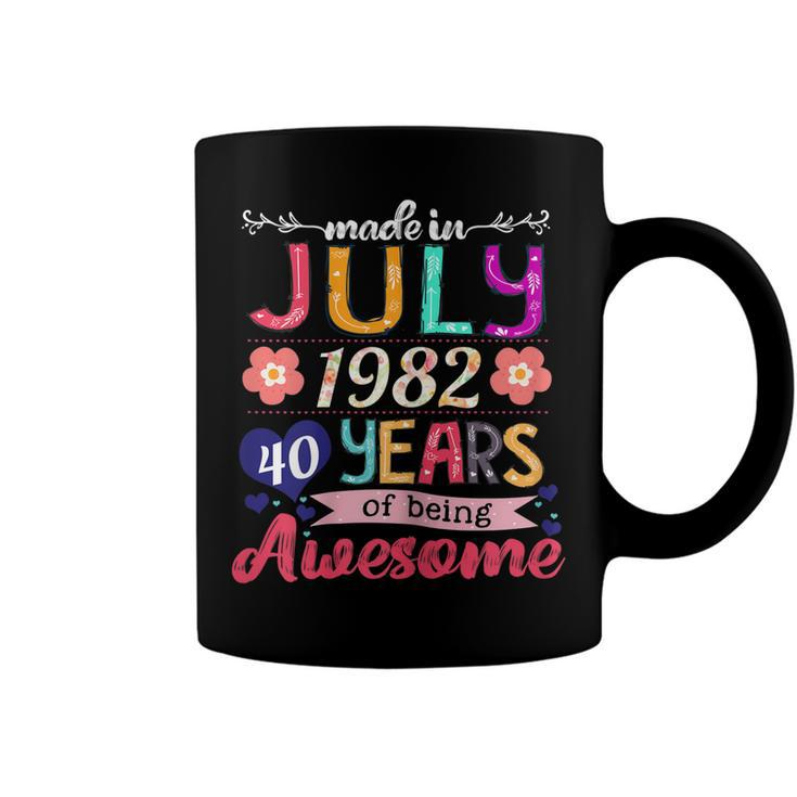 Womens Made In July 1982 40 Years Of Being Awesome 40Th Birthday  Coffee Mug