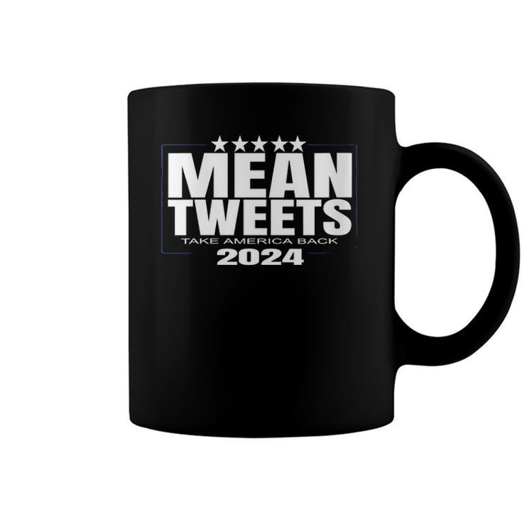 Womens Mean Tweets Mean Tweets 2024 4Th Of July  V-Neck Coffee Mug
