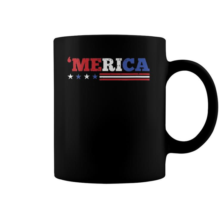 Womens Merica 4Th Of July Independence Day Patriotic American V-Neck Coffee Mug
