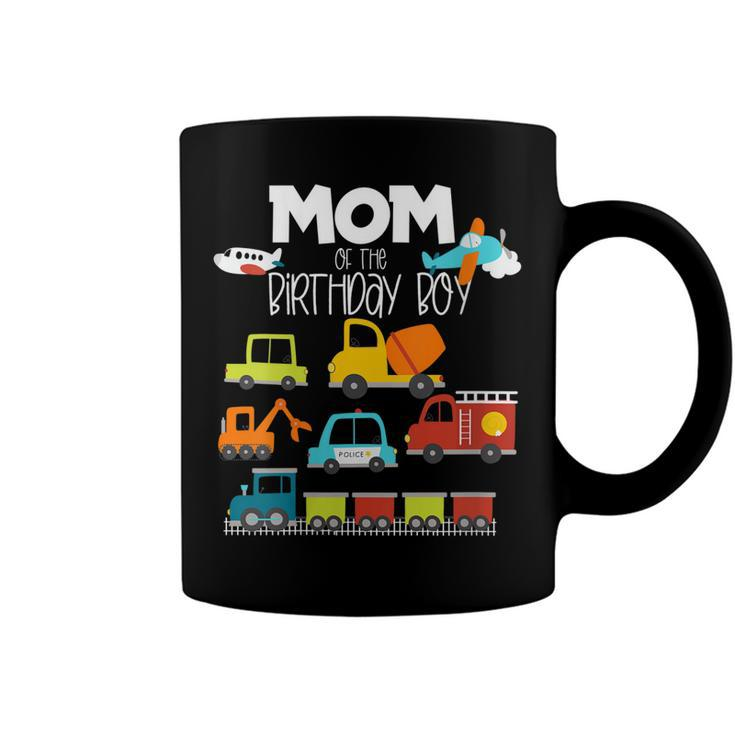 Womens Mom Of The Birthday Boy Family Matching Train Car Fire Truck  Coffee Mug
