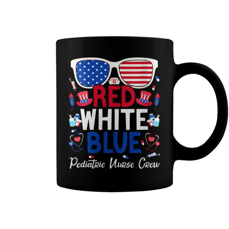 Womens Nurse July 4Th Red White Blue Pediatric Nurse Crew Patriotic  Coffee Mug