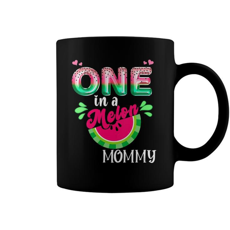Womens One In A Melon Mom Outfit Birthday Matching Group Summer V-Neck Coffee Mug