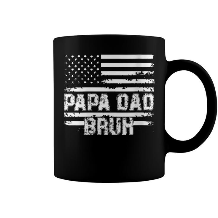 Womens Papa Dad Bruh Fathers Day 4Th Of July Us Flag Vintage 2022  Coffee Mug