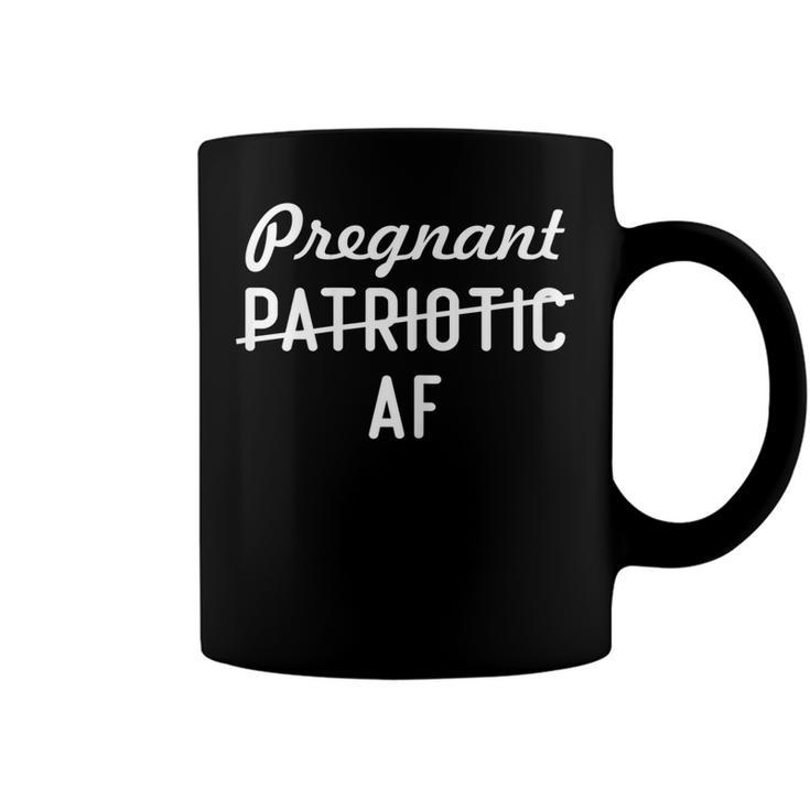 Womens Patriotic Pregnant Af Baby Reveal 4Th Of July Pregnancy Mama  Coffee Mug