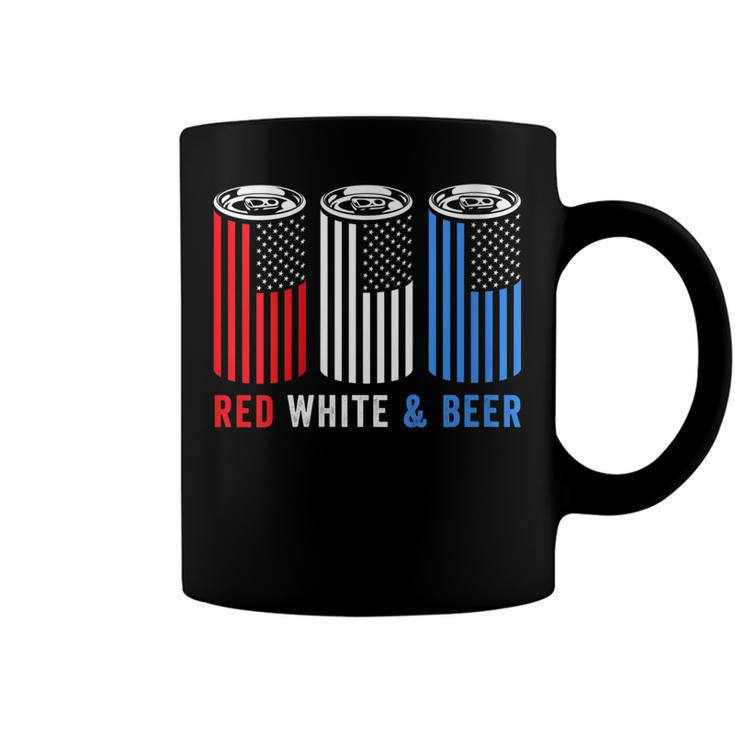 Womens Red White & Beer 4Th Of July Wine Red White Blue Beer  Coffee Mug