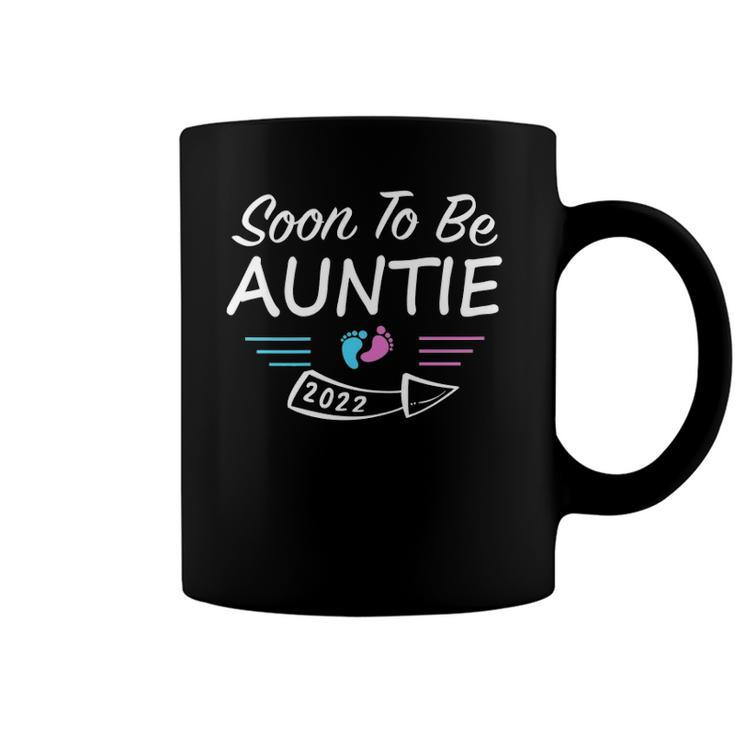 Womens Soon To Be Auntie Est2022 Pregnancy Announcement Gift Coffee Mug