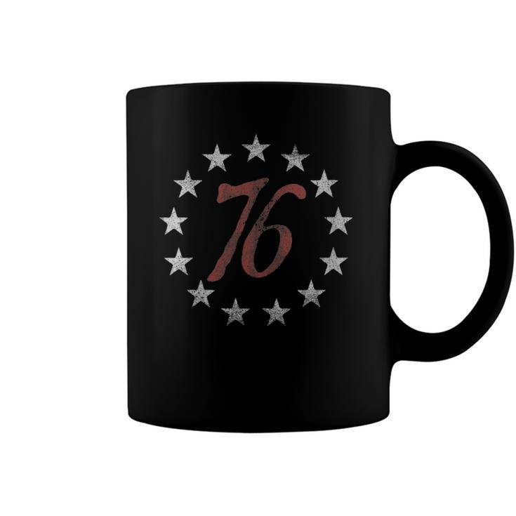 Womens The Spirit 76 Vintage Retro 4Th Of July Independence Day V-Neck Coffee Mug