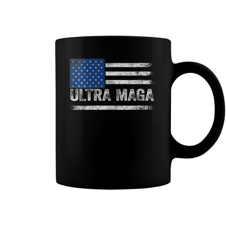 Womens Ultra Maga  Us Flag Top American Ultra Mega  Coffee Mug