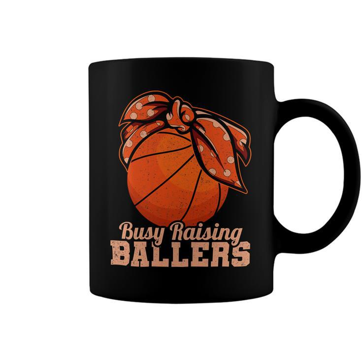 Womens Vintage Busy Raising Ballers Basketball Player Mother 92 Basketball Coffee Mug