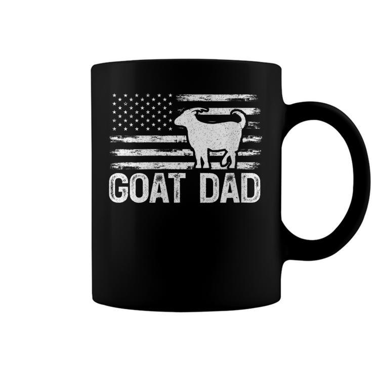 Womens Vintage Goat Dad Retro American Flag Goat 4Th Of July  Coffee Mug