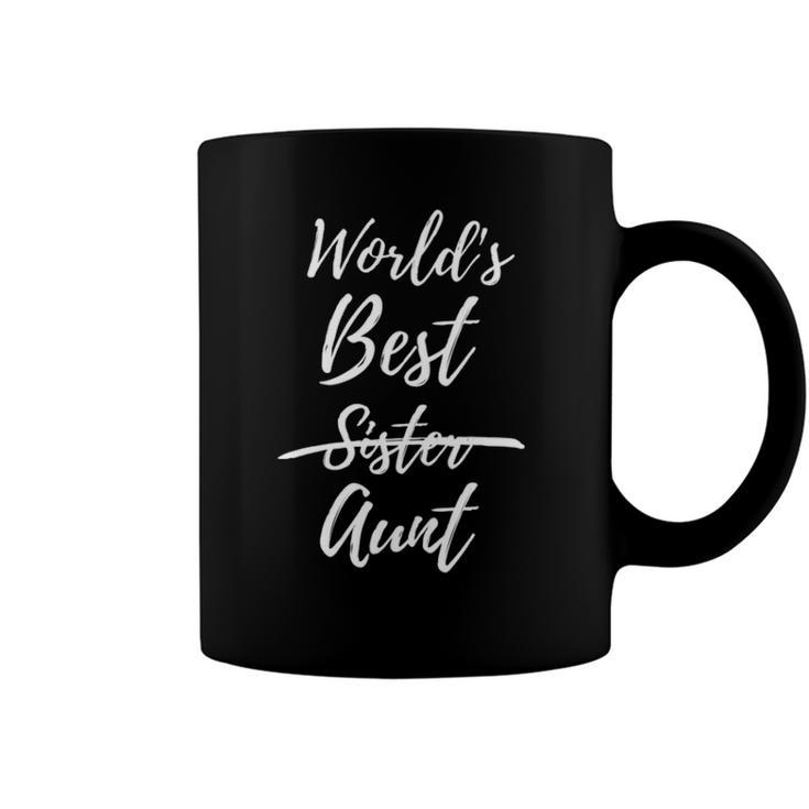 Womens Worlds Best Aunt Sister Baby Announcement Gift  Coffee Mug