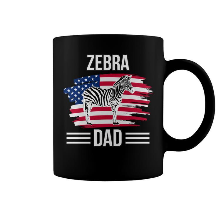 Zebra Us Flag 4Th Of July Fathers Day Zebra Dad   Coffee Mug