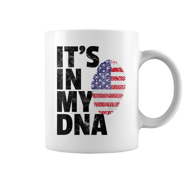 4Th Of July American Pride Its In My Dna Usa Flag Mens Dad  Coffee Mug