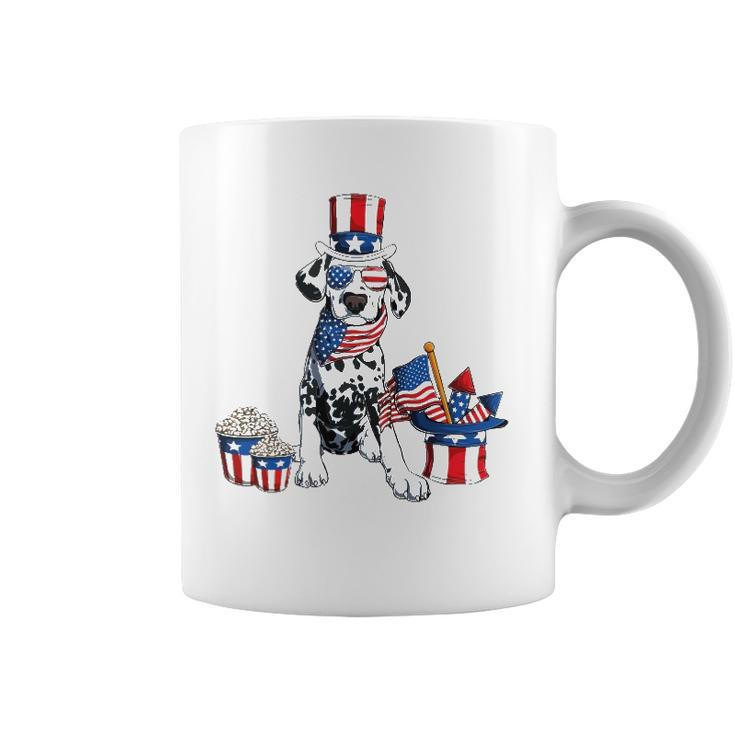 4Th Of July Dalmatian With American Flag Sunglasses Coffee Mug
